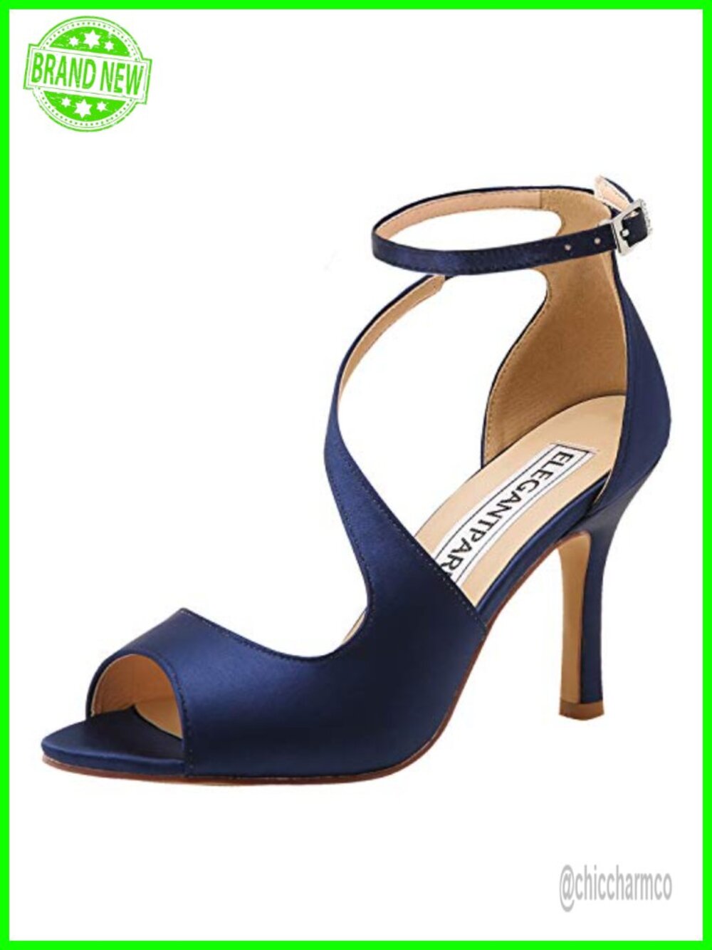 Satin Strappy High Heel Sandals Peep Toe Stiletto 3.5 Inch Formal Wedding